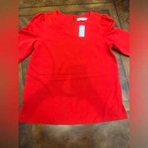 Loft red blouse womens size medium.